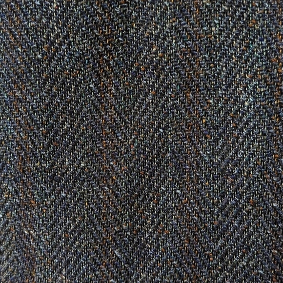 Pierre Cardin 80's Vintage Union Made Herringbone Woven Blazer Jacket Navy 42R - Picture 6 of 16